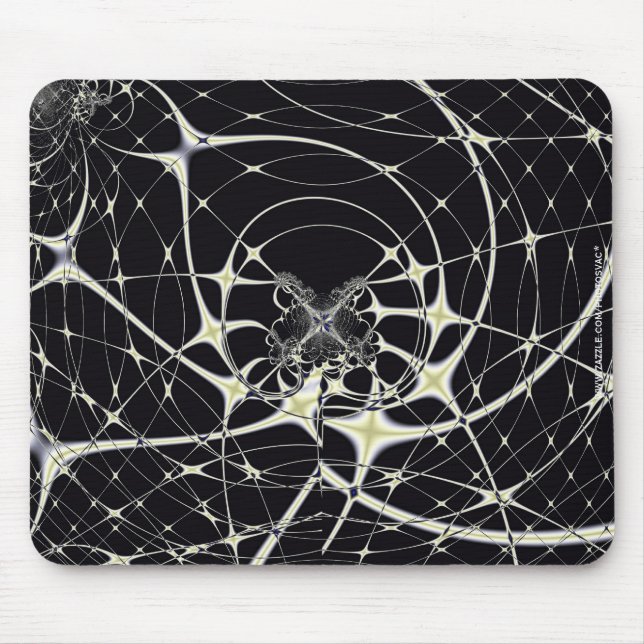Tapis De Souris Art Abstrait Toile d'Araignée Dorée (Devant)