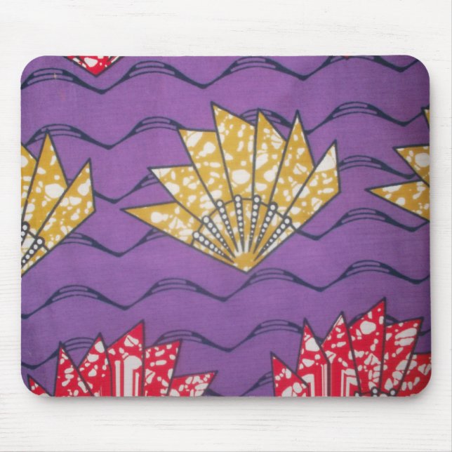Tapis De Souris Art africain Abstrait : Vagues de passion violette (Devant)