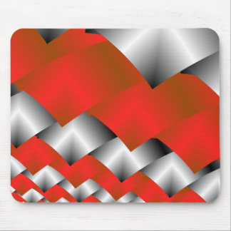 Tapis De Souris Art argenté et rouge tissé de fractale