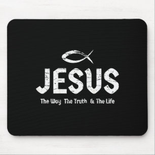 Tapis De Souris (art au dos) Bible Jean 14_6 Jésus Voie Vérité Vie