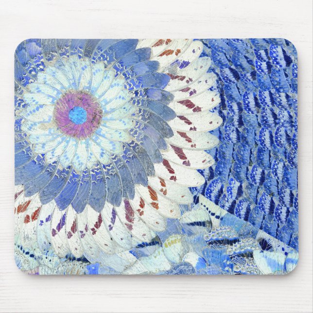 Tapis De Souris Art bleu Mousepad d'aile de papillon (Devant)