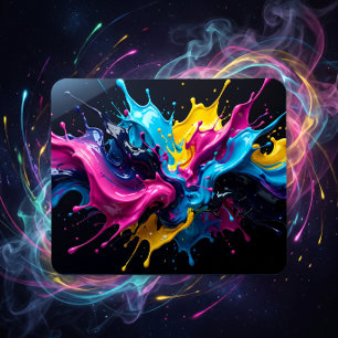 Tapis De Souris Art cosmique Explosion colorée du Big Bang