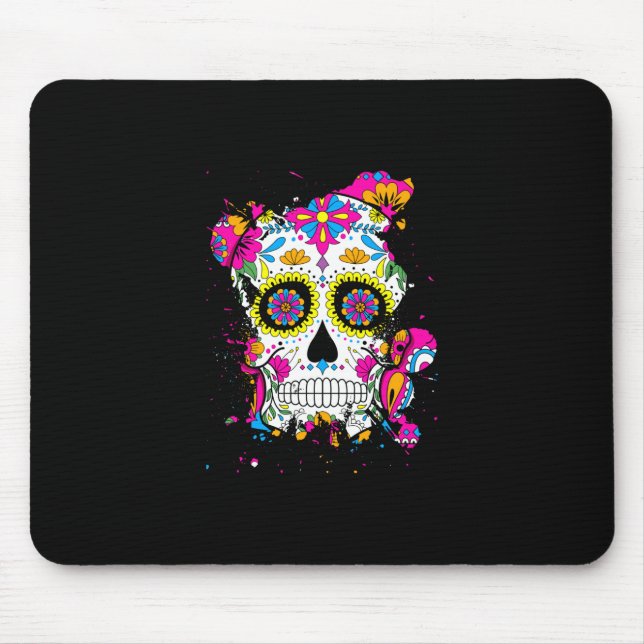 Tapis De Souris Art crâne sucre (Devant)