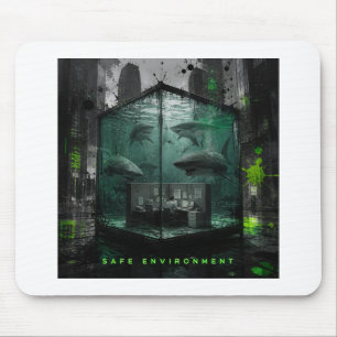 Tapis De Souris Art Cyberpunk Ironie d'Entreprise Environnement Sû