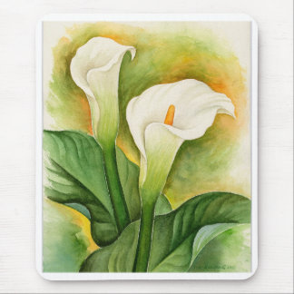 Tapis De Souris Art d'aquarelle de deux lis de Cala - multi