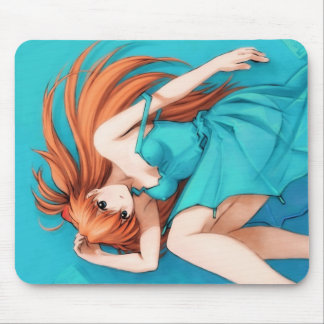 Tapis De Souris Art d'aquarelle de fille d'Anime