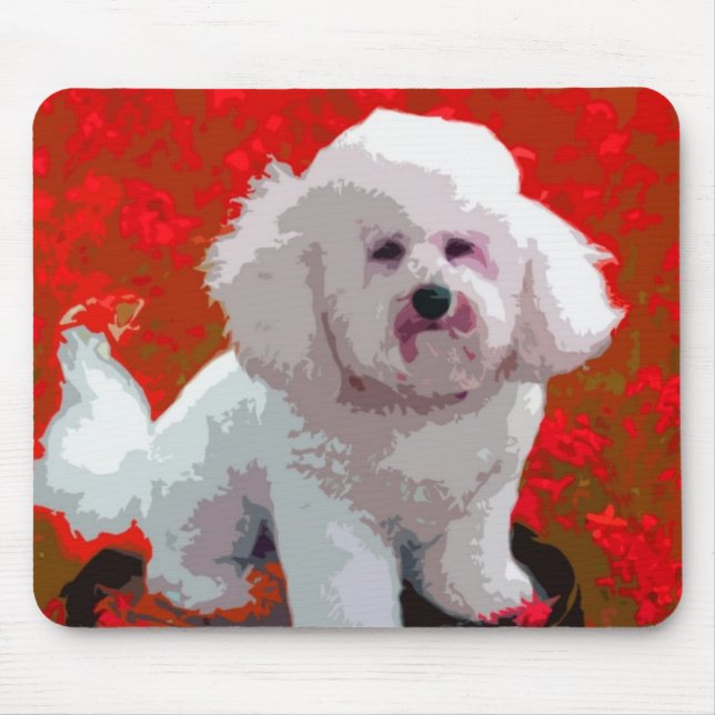 Tapis De Souris Art de bruit de Bichon Frise Mousepad (Devant)