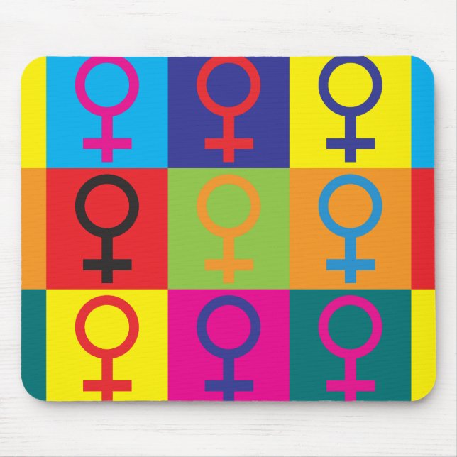 Tapis De Souris Art de bruit du féminisme (Devant)