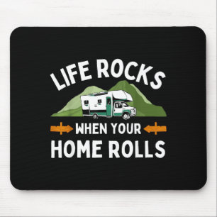 Tapis De Souris Art de camping amusant pour hommes femmes extérieu