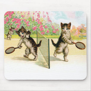 Tapis De Souris Art de cru de chatons de badminton