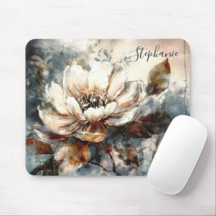 Tapis De Souris Art de fleur d'eau personnalisé de pivoine