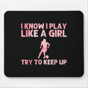 Tapis De Souris Art de football drôle pour femme fille joueuse de 