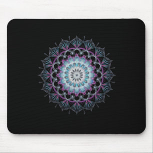 Tapis De Souris Art de géométrie fractale sacrée Mandala à l'aquar