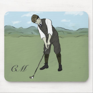 Tapis De Souris Art de golf de style Vintage monogramme