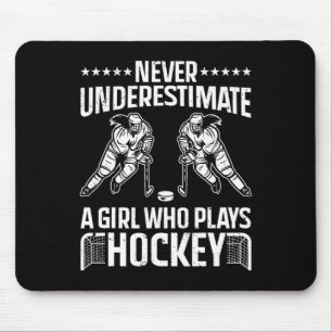 Tapis De Souris Art De Hockey Amusant Pour Filles Femmes Joueuse D