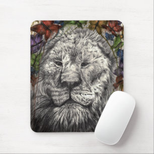 Tapis De Souris Art de la faune Papillon Lion sous mes ailes