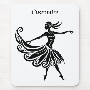 Tapis De Souris Art de la silhouette de danseuse africaine Thunder