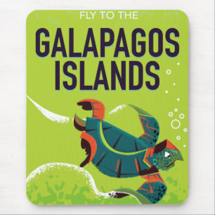 Tapis De Souris Art de l'affiche de voyage vintage des îles Galapa