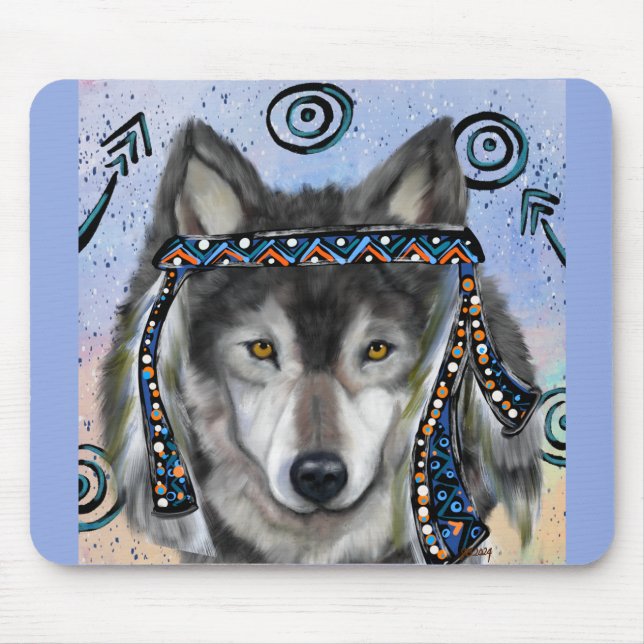 Tapis De Souris Art de loup (Devant)