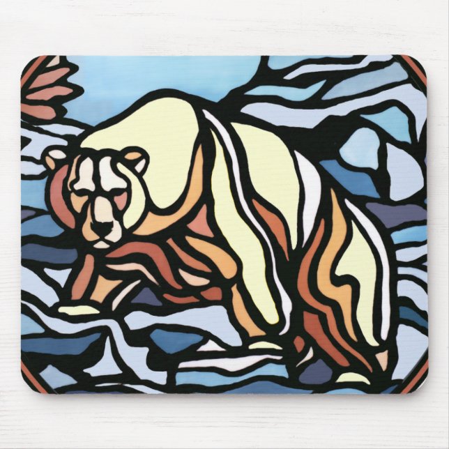 Tapis De Souris Art de l'ours tribal Mousepad Stylish Wildlife Mou (Devant)