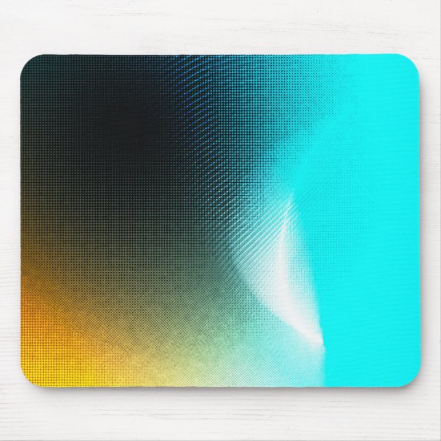 Tapis De Souris Art de maille de dégradé abstrait turquoise orange (Devant)
