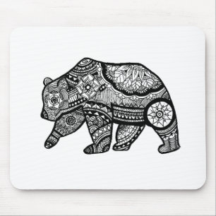 Tapis De Souris Art de mandala d'ours