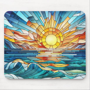 Tapis De Souris Art de mosaïque Ocean Sunset