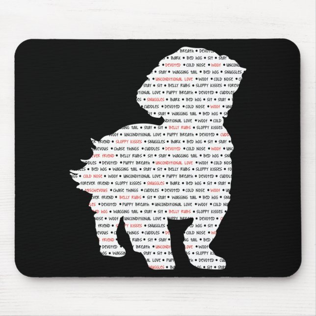 Tapis De Souris Art de mot de Shih Tzu (Devant)