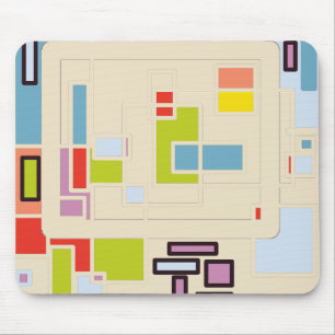 Tapis De Souris Art de motif géométrique abstrait rectangulaire co