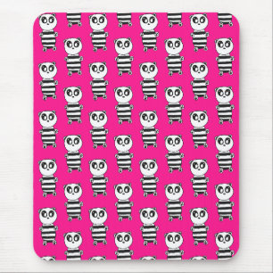 Tapis De Souris Art de panda noir et blanc ludique