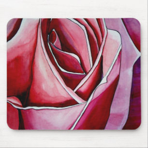 Tapis De Souris Art de rose abstrait macro original rose