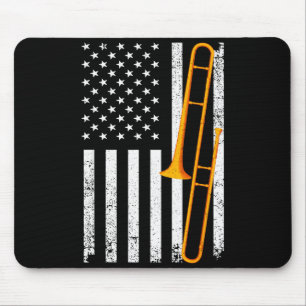 Tapis De Souris Art de trombone drôle pour hommes femmes jazz musi