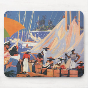 Tapis De Souris Art de voyage vintage aux Bahamas, Fly Nassau par 
