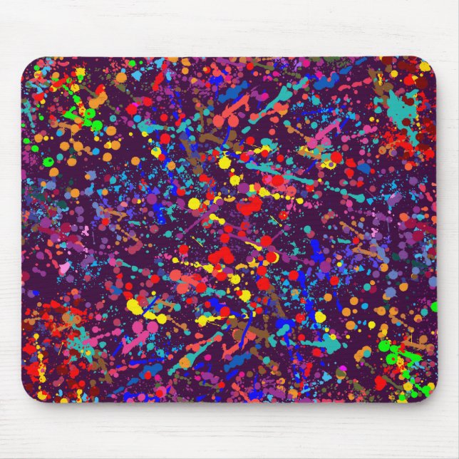 Tapis De Souris Art d'éclaboussure de peinture d'action (Devant)