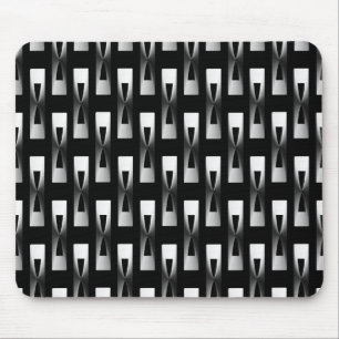 Tapis De Souris Art Déco Métallo Géométrique - Argent et Noir