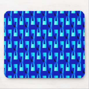 Tapis De Souris Art Déco Métallo Géométrique - Bleu Cobalt