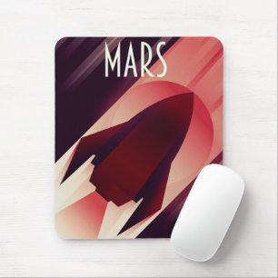 Tapis De Souris Art déco vaisseau spatial Mars art spatial