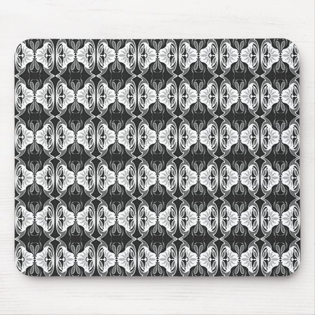 Tapis De Souris Art Deco wallpaper pattern - black and white (Devant)