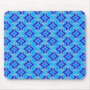 Tapis De Souris Art Deco Wallpaper Pattern, Cerulean Blue