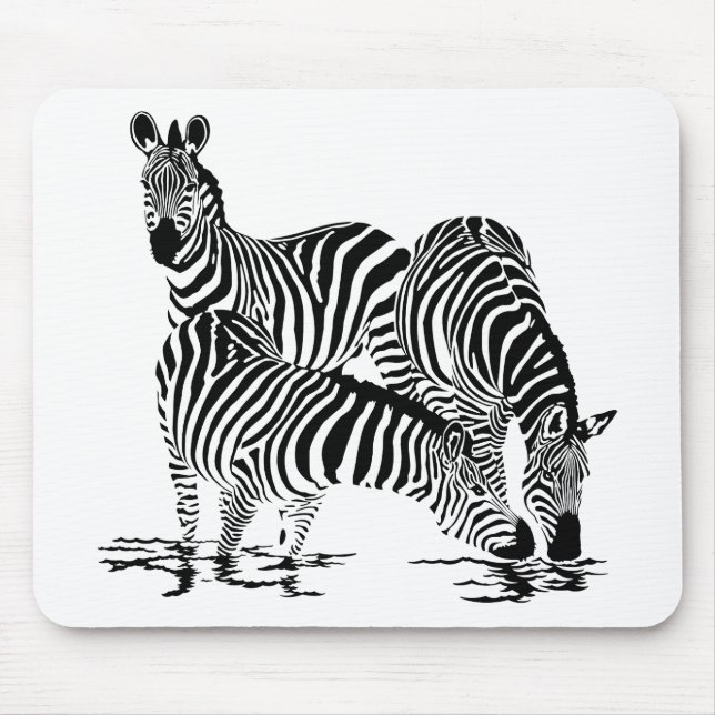 Tapis De Souris Art déco Zebra (Devant)