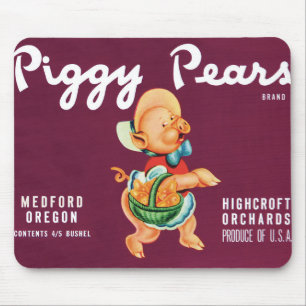 Tapis De Souris Art d'étiquette de caisse de fruits vintage avec d