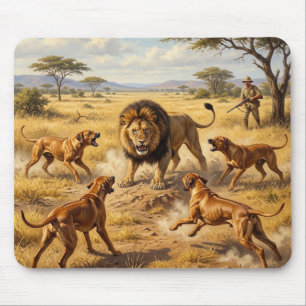 Tapis De Souris Art du chien de Rhodes à crête dorsale Lion