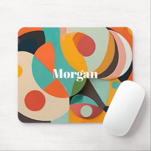 Tapis De Souris Art du milieu du XXe siècle Nom ou monogramme géom