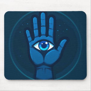 Tapis De Souris 🖐️ Art du symbole de l'œil mystique pour les conf