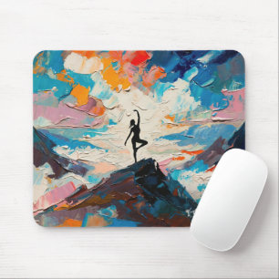 Tapis De Souris Art du Yoga : Beauté équilibrée (Peinture à l'huil