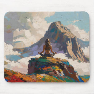 Tapis De Souris Art du Yoga : Beauté équilibrée (Peinture à l'huil