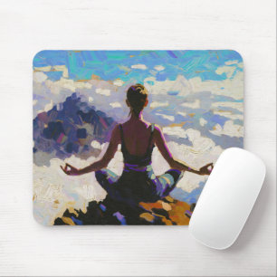 Tapis De Souris Art du Yoga : Beauté Équilibrée (Peinture à l'Huil