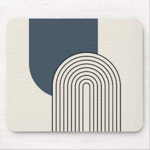 Tapis De Souris Art en ligne du milieu du siècle avec arche bleu f