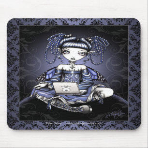 Tapis De Souris Art féerique Mousepad de dessus bleu mignon de