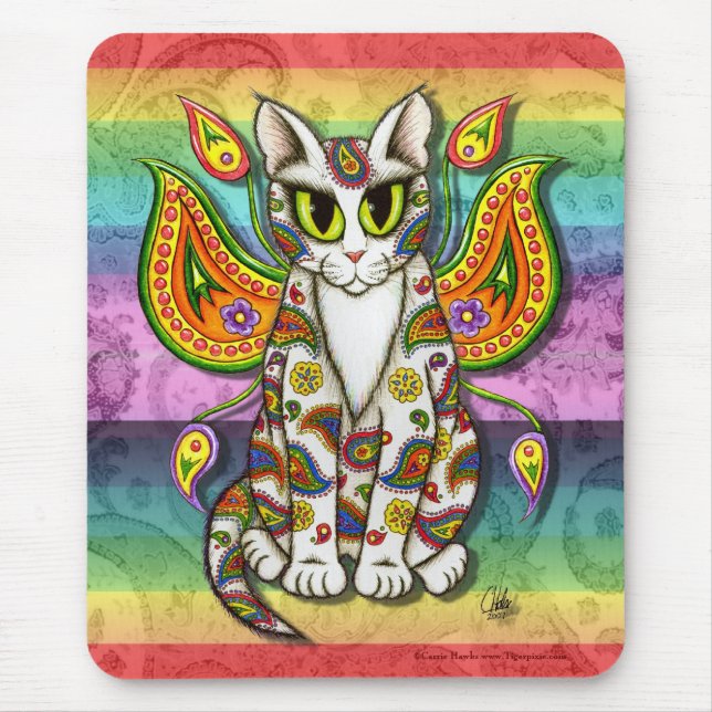 Tapis De Souris Art féerique Mousepad d'imaginaire de chat de (Devant)